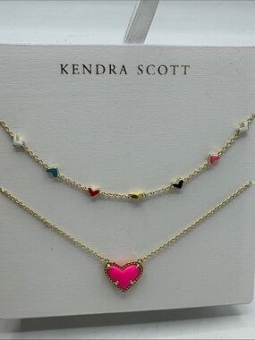 NWT Kendra Scott Multicolor Heart Necklace Set